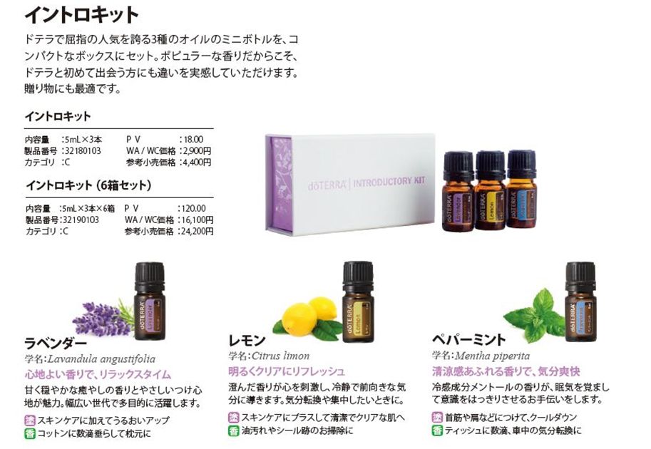 サイズ交換ＯＫ】 doTERRA イントロキット＆リーフレット（2セット ...